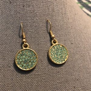 Mint green sparkly earrings